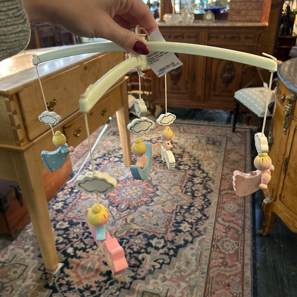 Vintage 1970s, IRMI Originals Wooden Angel Crib Mobile.