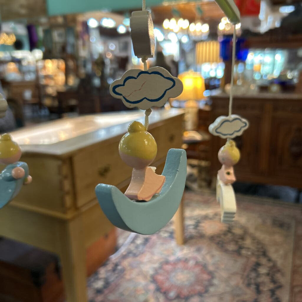 Vintage 1970s, IRMI Originals Wooden Angel Crib Mobile.