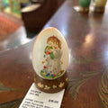 ANRI Ferrandiz annual collection egg, Made in Italy, H.Painted- 1982 Smelling Flowers..