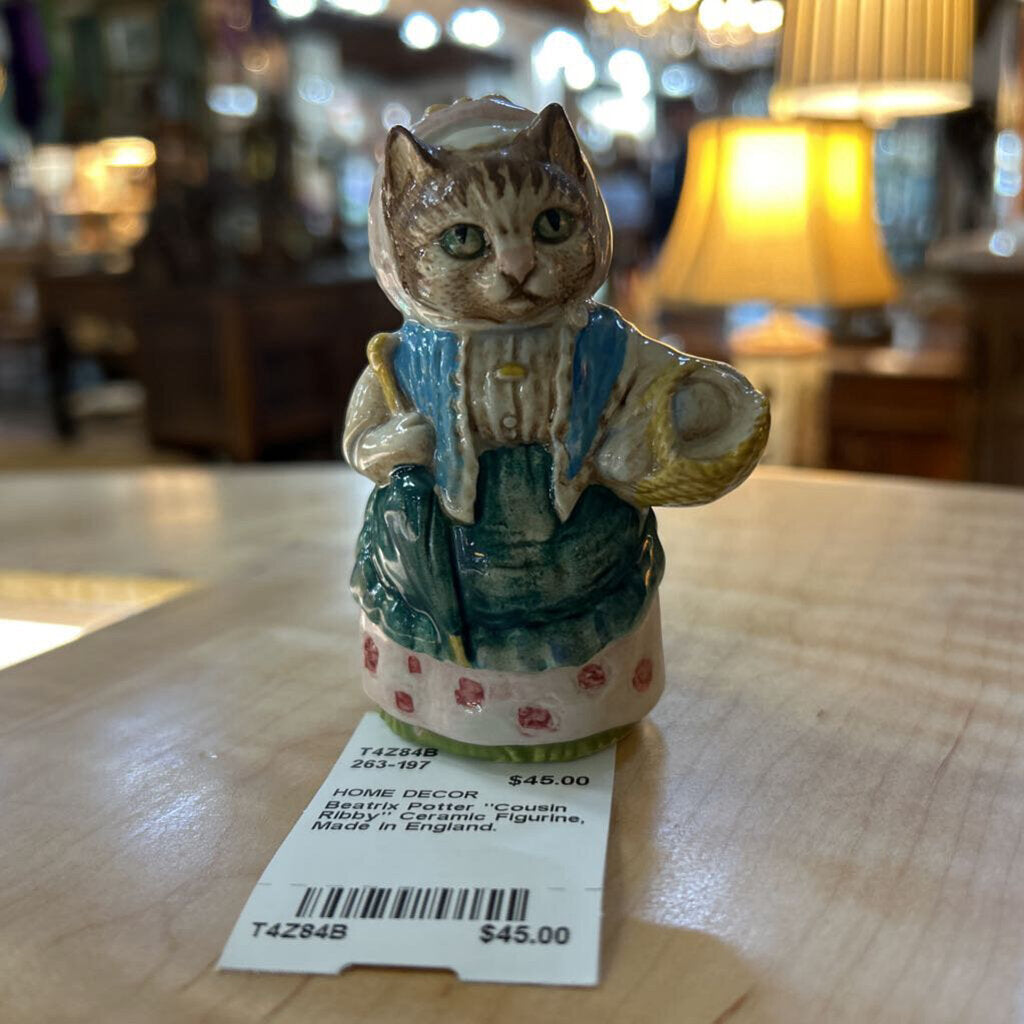 Beatrix Potter "Cousin Ribby" Ceramic Figurine, Made in England.