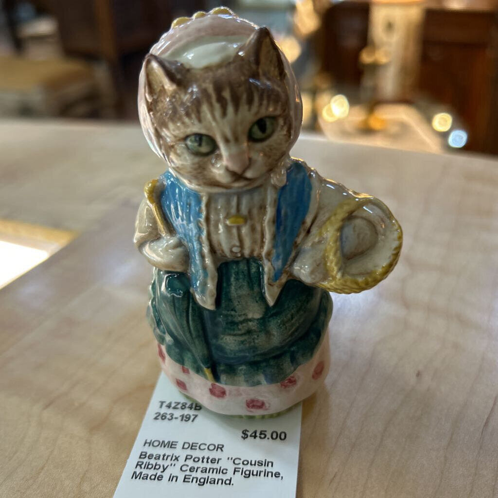 Beatrix Potter "Cousin Ribby" Ceramic Figurine, Made in England.