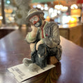Flambro Emmett Kelly Jr Porcelain Clown "The Thinker"