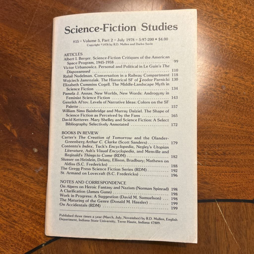 Science-Fiction Studies- #15 Vol 5, Part 2 (July 1978)