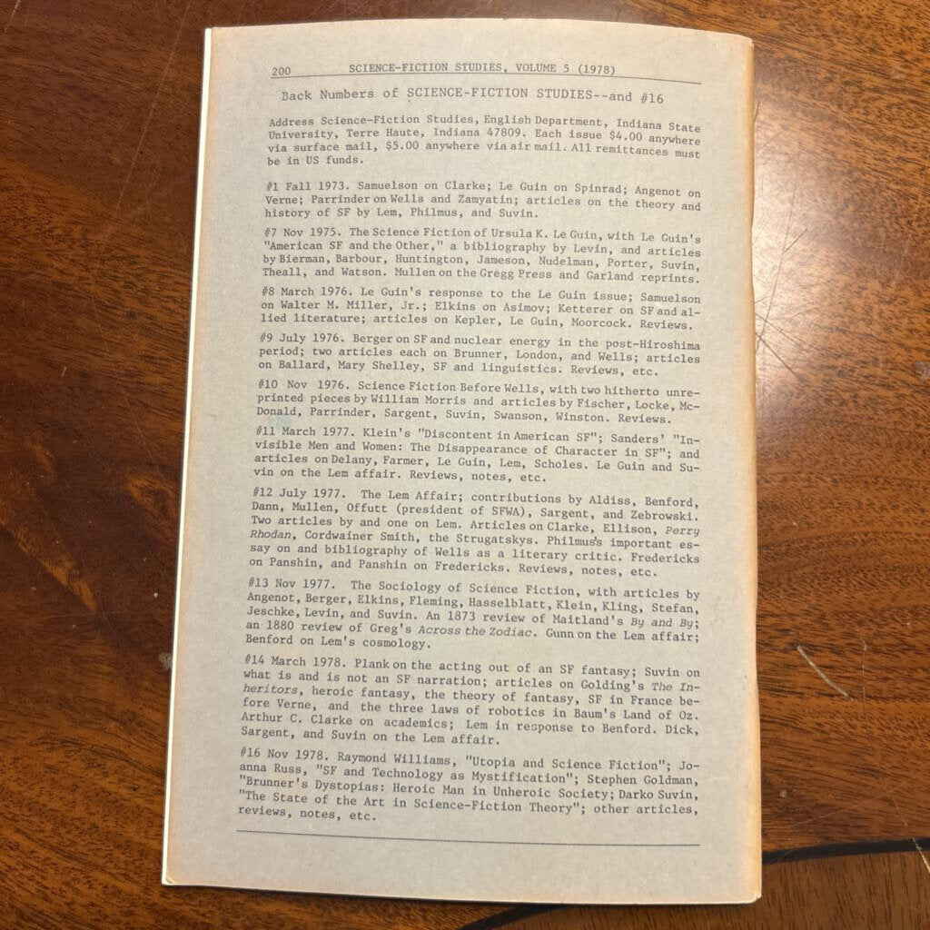 Science-Fiction Studies- #15 Vol 5, Part 2 (July 1978)