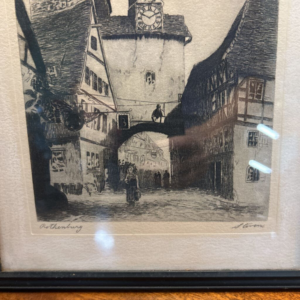 Framed Signed Etching "Rothenberg" by William Stevens