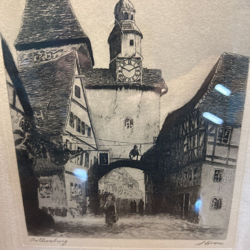 Framed Signed Etching "Rothenberg" by William Stevens