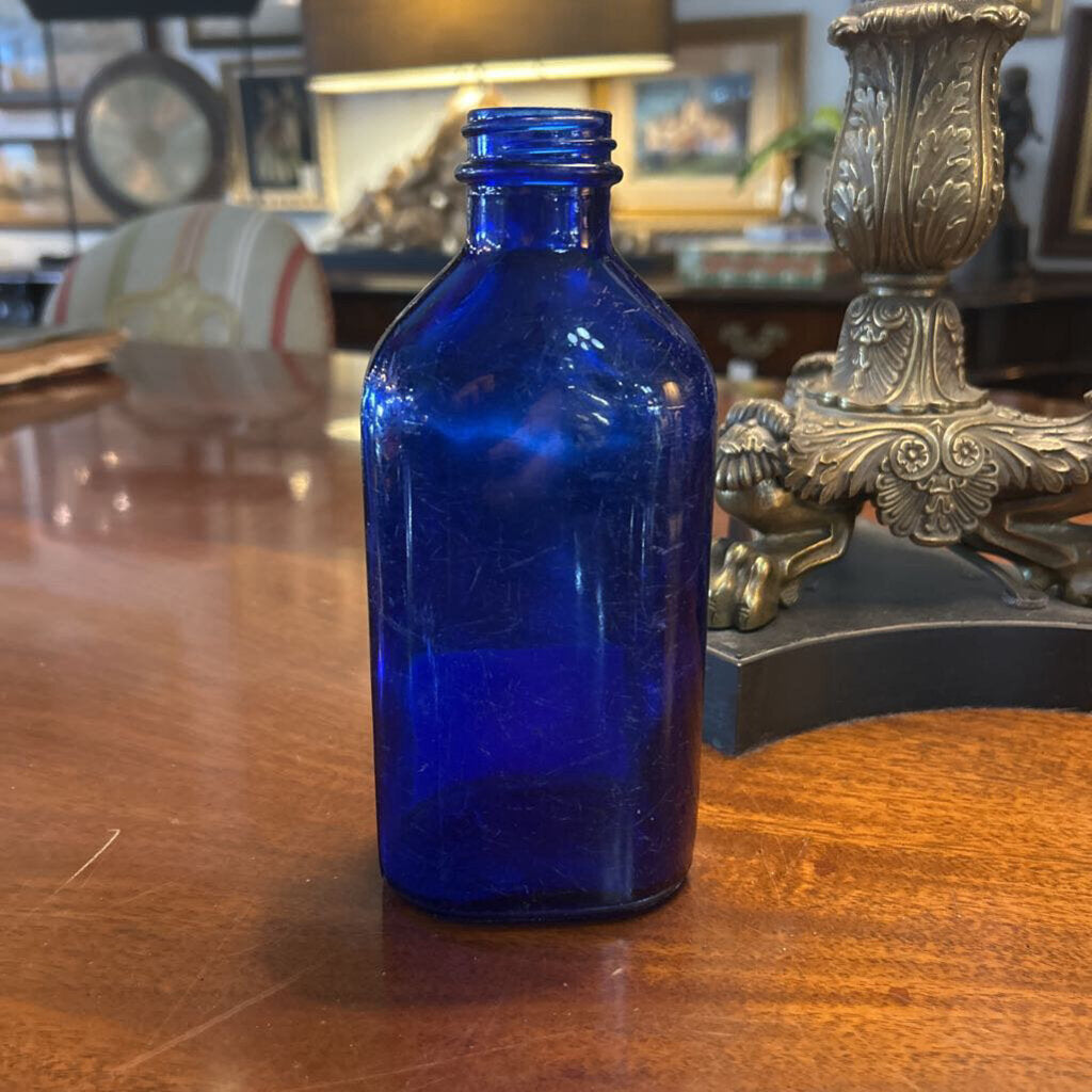 Phillips's Milk of Magnesia Cobalt Blue Glass Bottle. 1930-1950s.