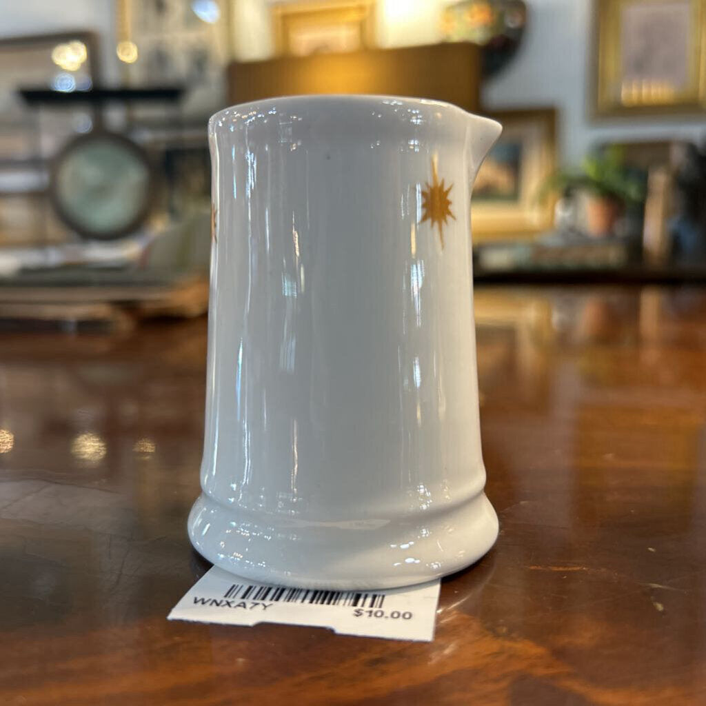 Vintage 1972 Homer Laughlin Best China Restaurant Ware Mini Creamer Pitcher Gold Star.