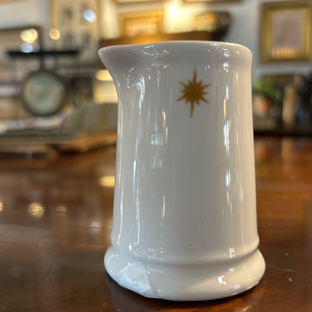 Vintage 1972 Homer Laughlin Best China Restaurant Ware Mini Creamer Pitcher Gold Star.