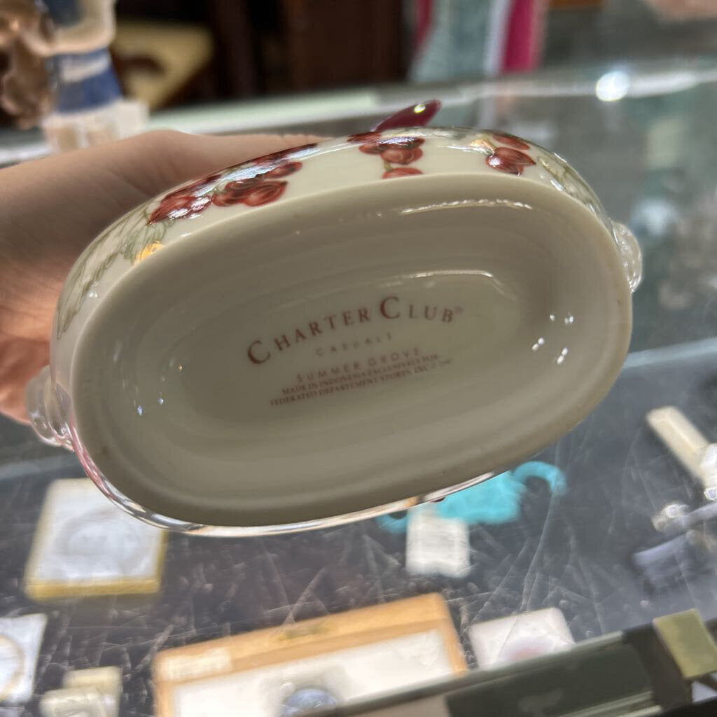 Charter Club "Summer Grove" Fine China Lidded Sugar Bowl.