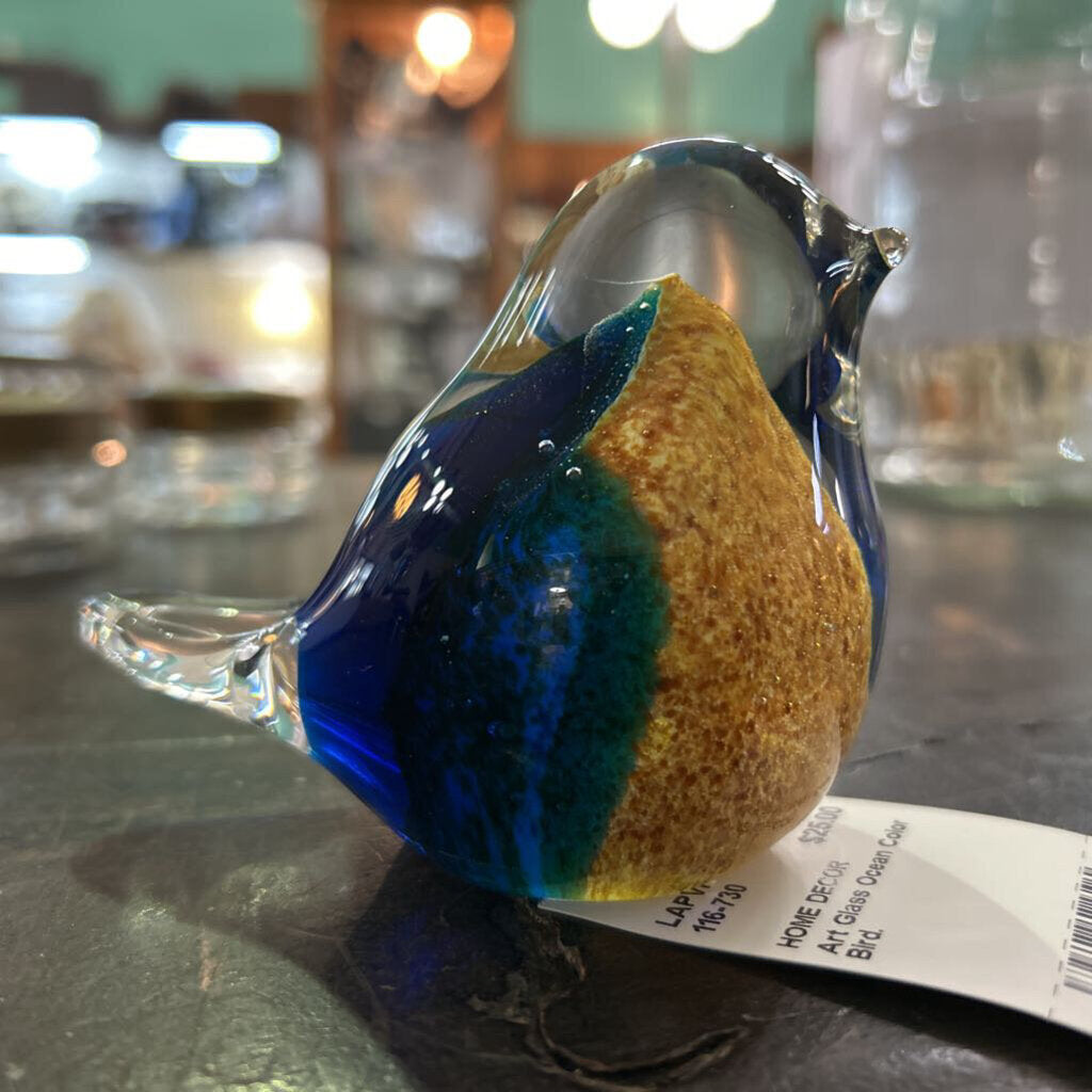Art Glass Ocean Color Bird.