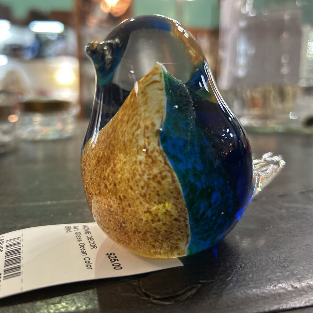Art Glass Ocean Color Bird.
