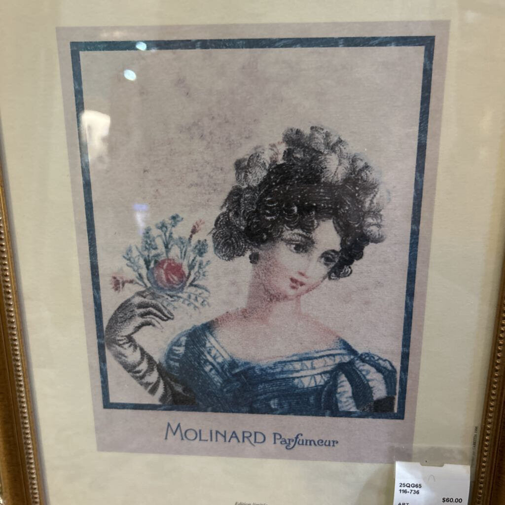 Molinard Advertising Framed Print, Ornate Gold Frame.