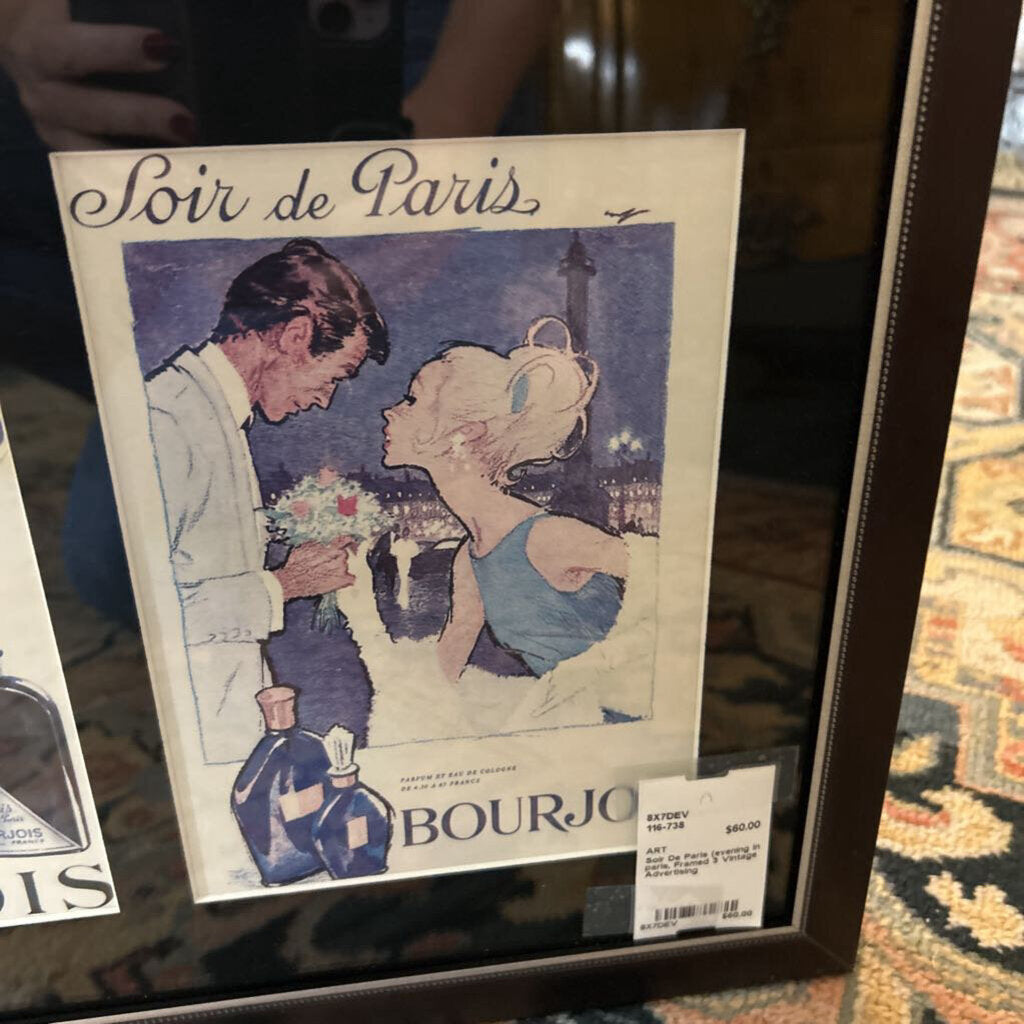 Soir De Paris (evening in paris, Framed 3 Vintage Advertising