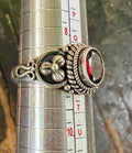 Balinese sterling Garnet ring sz. 8.75