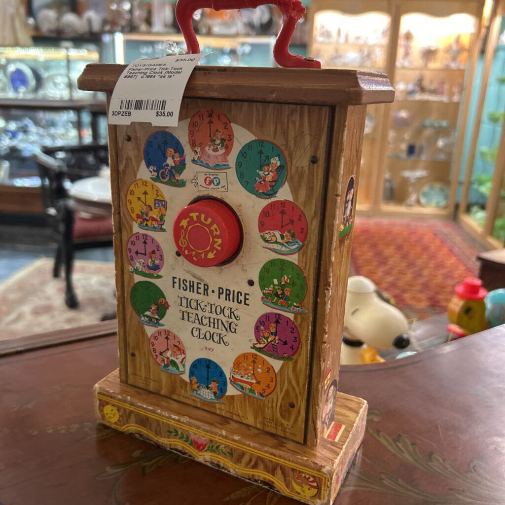 Fisher-Price Tick-Tock Teaching Clock (Model #997) c.1964 *as is*