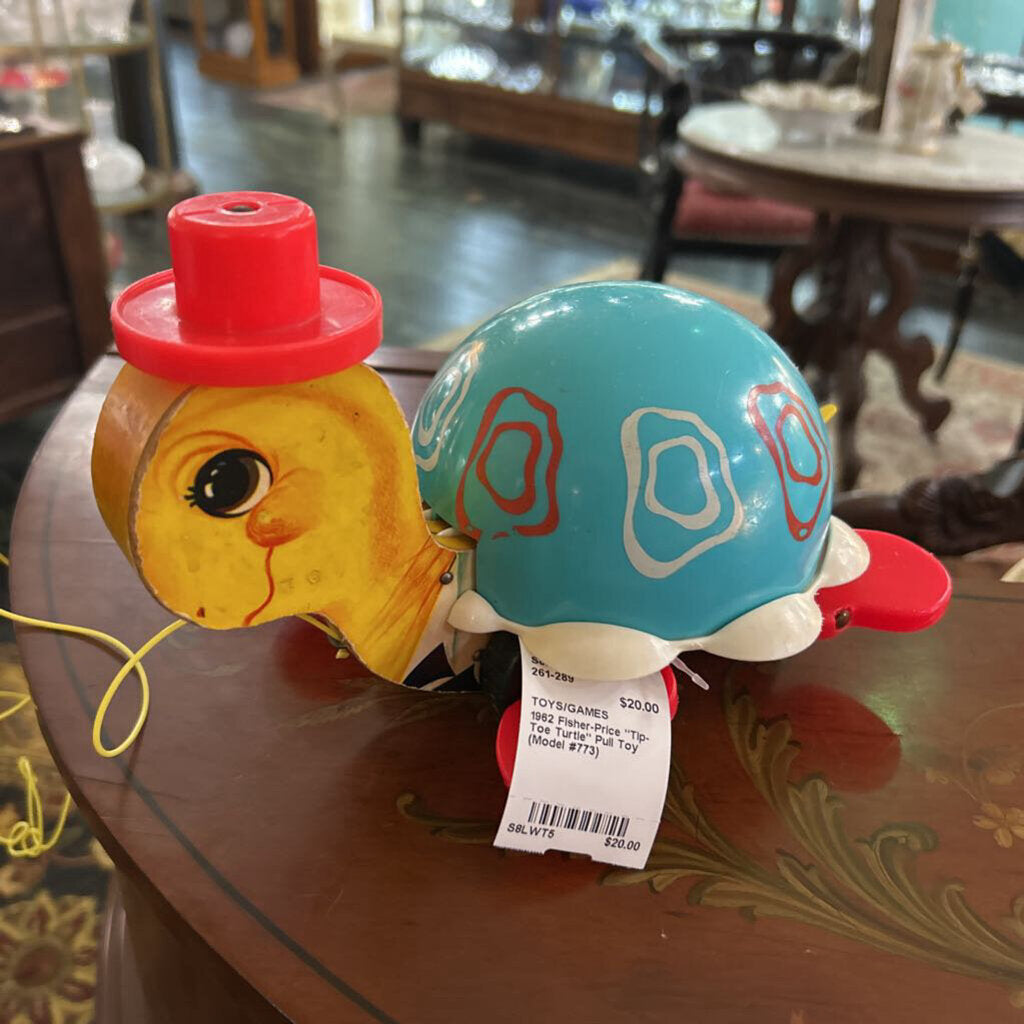 1962 Fisher-Price "Tip-Toe Turtle" Pull Toy (Model #773)