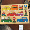 Simplex Toys Wooden Traffic Puzzle c.1970s.