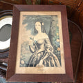 "Sarah" Artist Nathaniel Currier c.1845-1847, Original Mid-19th Century Mahogany-Veneered Pine Frame.