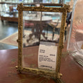Antique Victorian Ornate Brass Picture Frame Gold Rose Floral. 4x6.