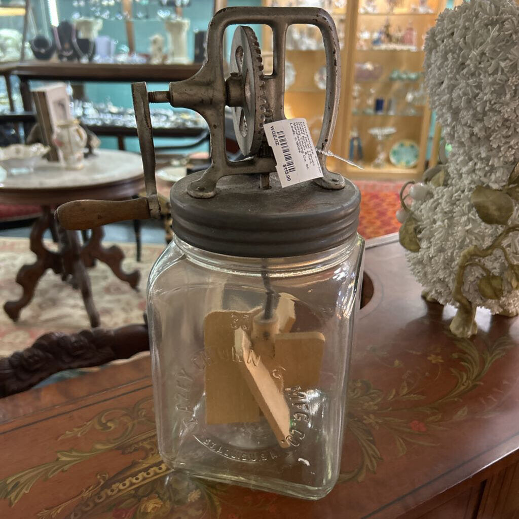 Dazey No.30 1-Quart Glass Butter Churn, Dazey Churn & Manufacturing Co, St. Louis. c.1900s
