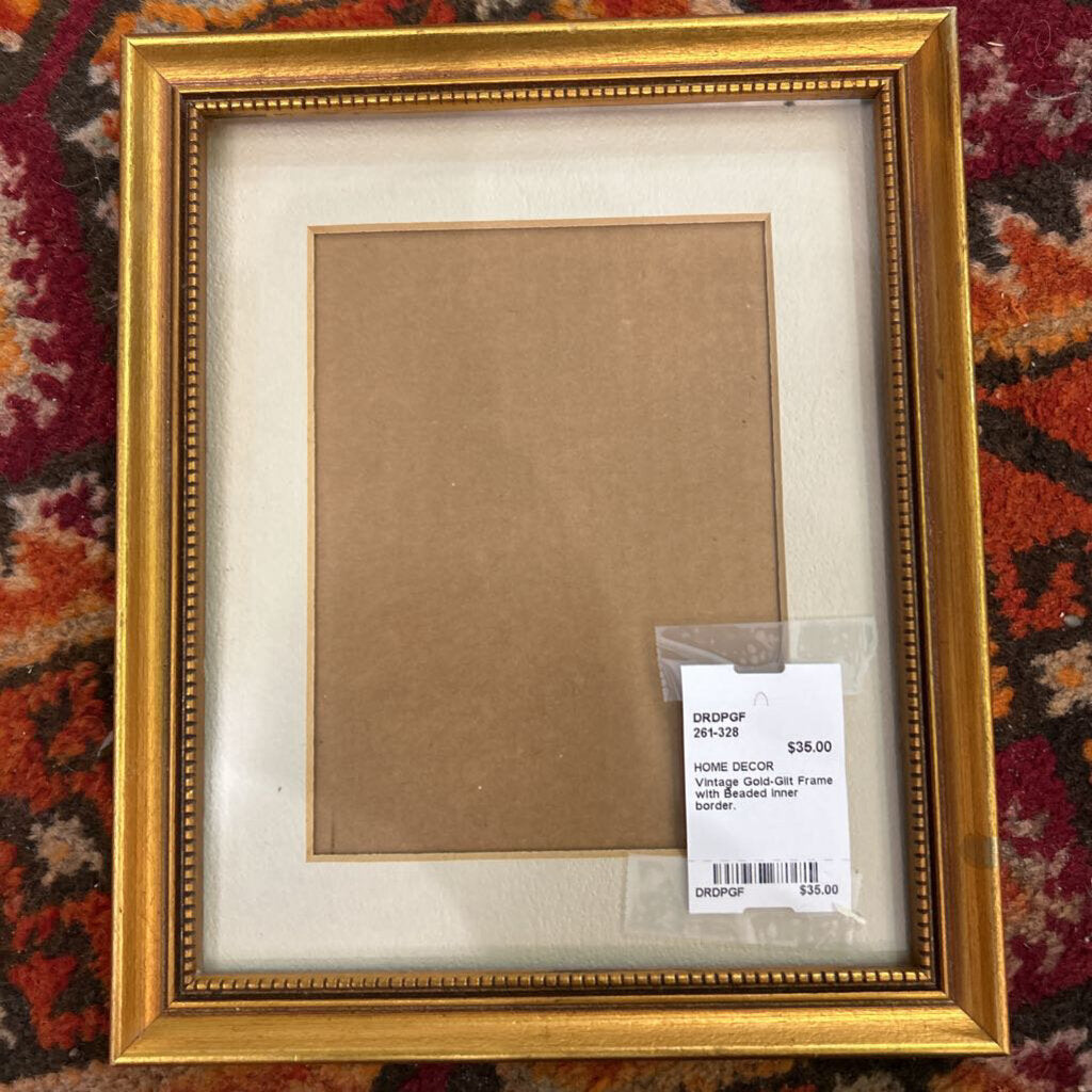 Vintage Gold-Gilt Frame with Beaded inner border.