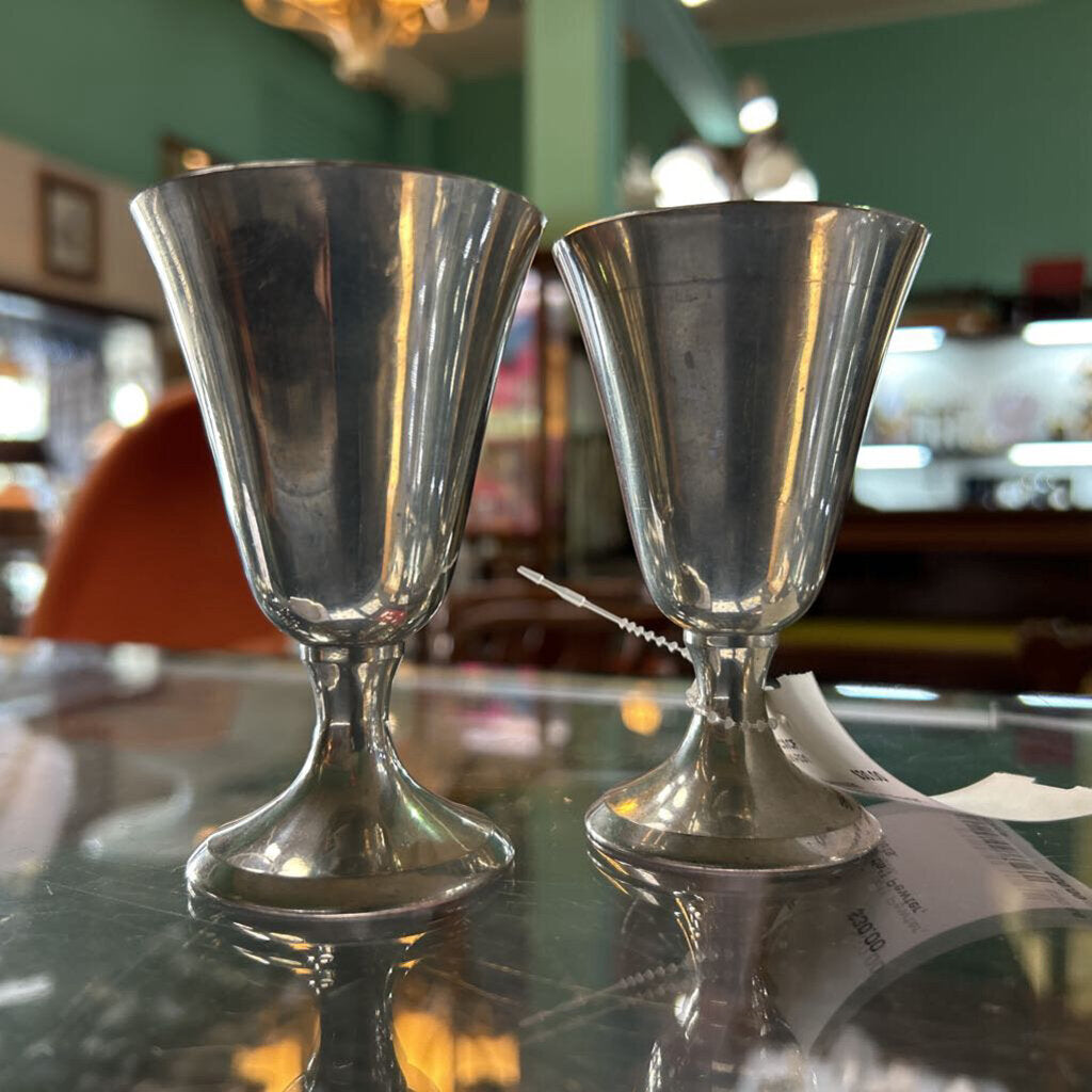 Vintage Stieff Pewter, 4'' Goblets.