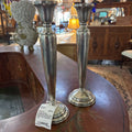 Vintage Sterling Candlestick Cement Filled Reinforced Rod Candle Holder, Pair. Condition as is.