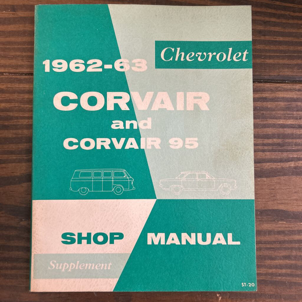 Vintage 1962-63 Chevrolet Corvair and Corvair 95 Shop Manual Supplement Book