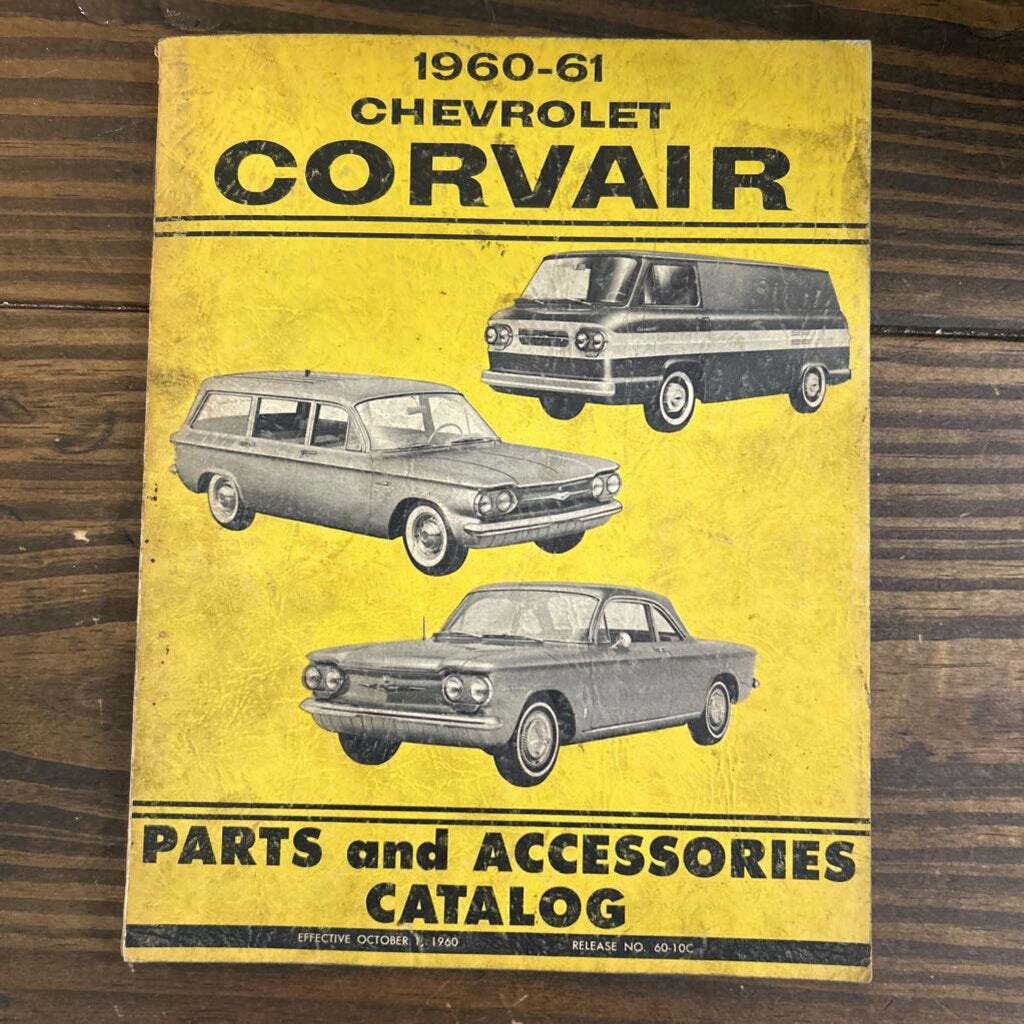 1960-1961 Chevrolet Corvair Parts and Accessories Catalog, October 1960, Release No.60-10C.
