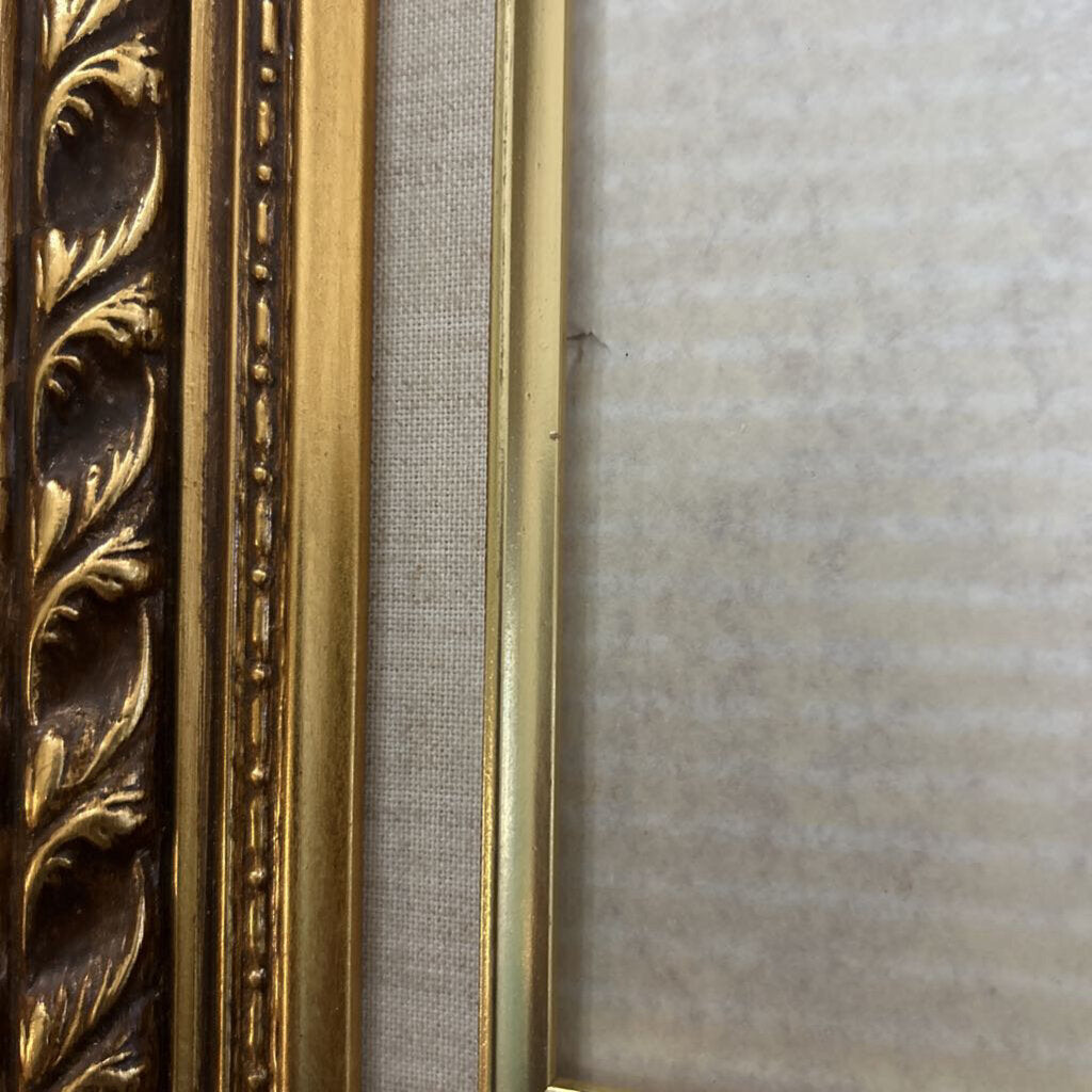 Vintage Ornate Gold Wood Picture Frame 14x16.
