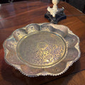 Moroccan 17"round brass tea tray