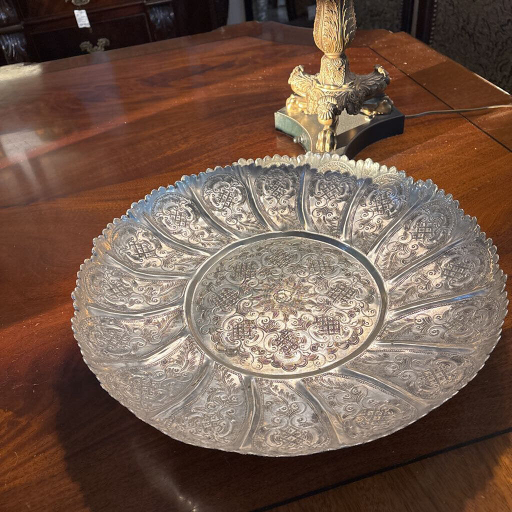 Moroccan 15" round metal tea tray