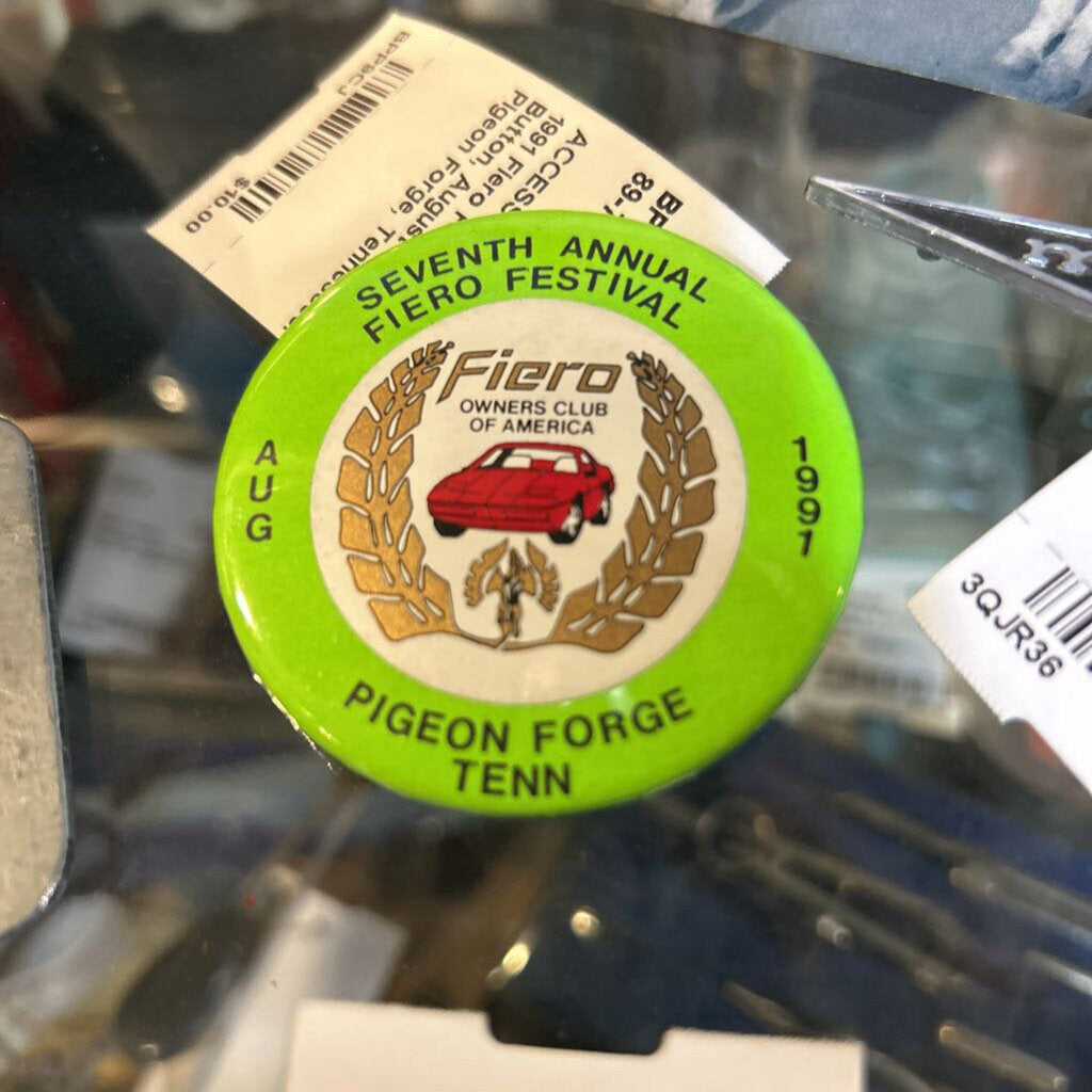 1991 Fiero Festival Event Button, August 1991, Pigeon Forge, Tennessee.