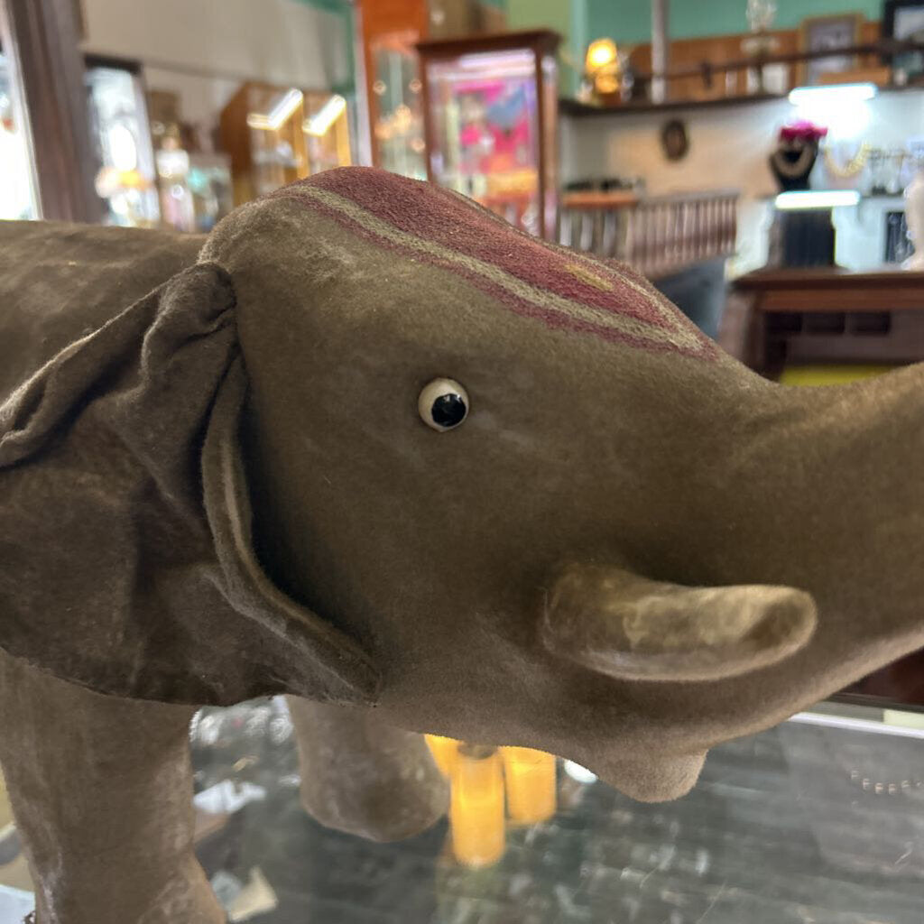 Vintage Flocked Circus Elephant c.1930-40